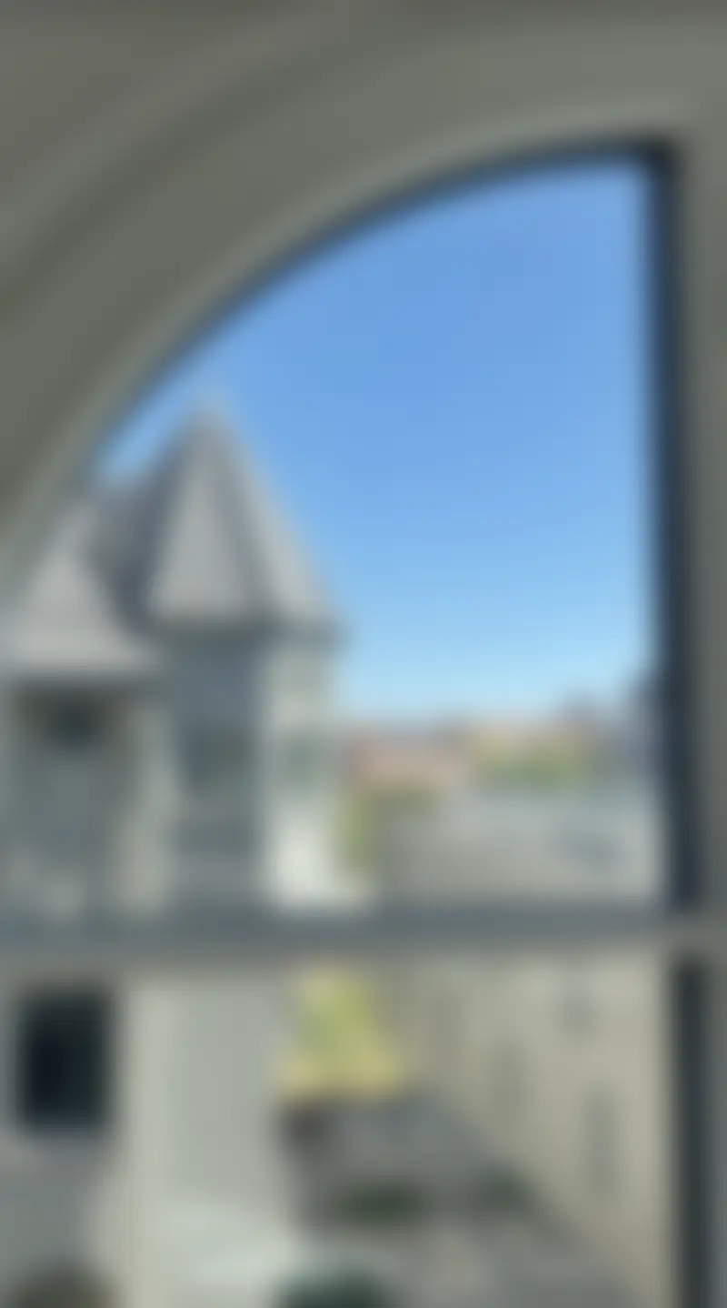 View from the apartment window over Wrocław, photo 1 (deliberately blurred)